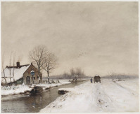EE 020
<br/>
Een winterlandschap met boerenwagen
<br/>
<em>Apol, Louis (1850 - 1936)</em>